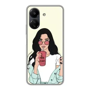 Силіконовый Чохол на Xiaomi Redmi 13C з картинкой Модных девушек (З напоєм)
