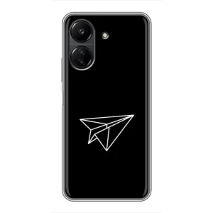 Чехол с картинками на черном фоне для Xiaomi Redmi 13C (Самолетик)