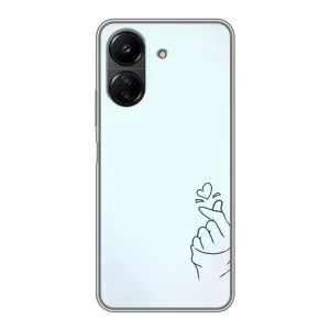 Чохол (Знак сердечка) для Xiaomi Redmi 13C (Сердечко на блакитному)