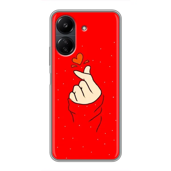 Чехол с рисунком «Сердце на красном» для Xiaomi Redmi 13C