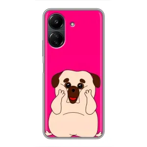 Чохол (ТПУ) Милі песики для Xiaomi Redmi 13C (Веселий Мопсік)