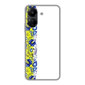 Силиконовый Чехол на Xiaomi Redmi 13C с картинкой Вышиванки (Желто-синяя вышиванка)