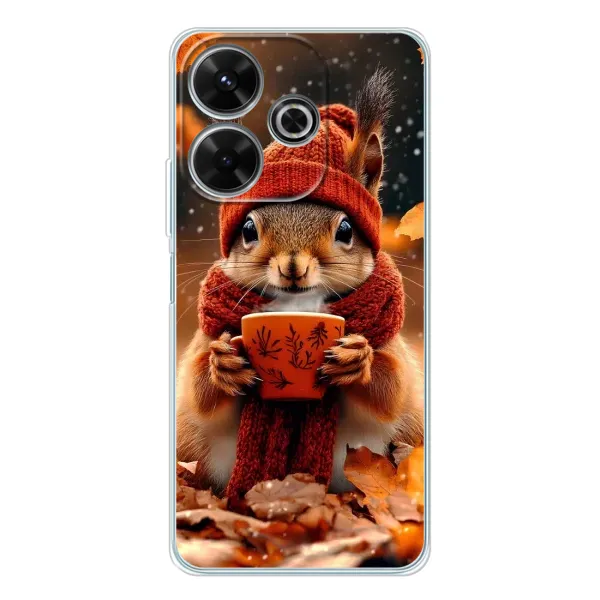 Чехол с рисунком «Белка с кофе» для Xiaomi Redmi 13x Чехол с рисунком «Белка с кофе» для Xiaomi Redmi 13x