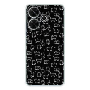 Чохол на тематику: Коти для Xiaomi Redmi 13x (Котики на чорному)