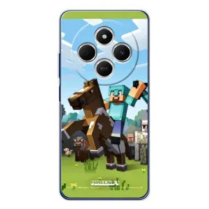 Чехлы для Xiaomi Redmi 14C (Персонажи Майн Крафт) (На коне)
