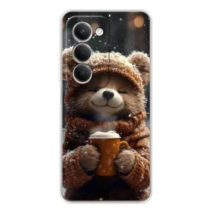 Печатный чехол «Зверята с кофе» для Xiaomi Redmi 15 5G (Медвежонок с кофе)