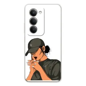 Силиконовый Чехол на Xiaomi Redmi 15 5G с картинкой Стильных Девушек (В зеленом)