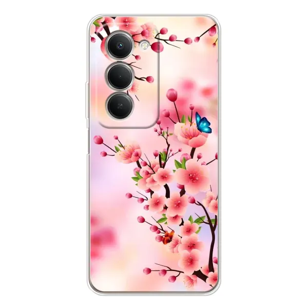 Чехол с рисунком «Бабочки на сакуре» для Xiaomi Redmi 15 Чехол с рисунком «Бабочки на сакуре» для Xiaomi Redmi 15