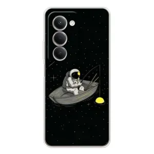 Силиконовый Чехол с принтом "Космонавты" на Xiaomi Redmi 15 (Космонавт на рыбалке)