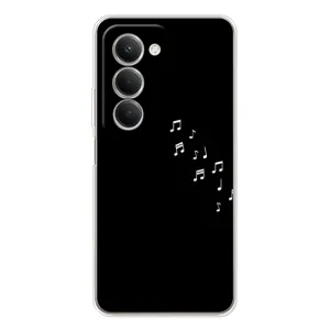 Чохол з картинками на чорному фоні для Xiaomi Redmi 15 (Ноти)