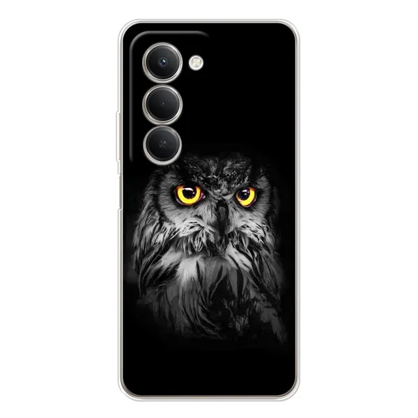 Чехол с рисунком «Сова на чёрном» для Xiaomi Redmi 15 Чехол с рисунком «Сова на чёрном» для Xiaomi Redmi 15