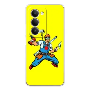 Силиконовый бампер (Работники) на Xiaomi Redmi 15 (Строитель)