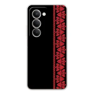 Силиконовый Чехол на Xiaomi Redmi 15 с картинкой Вышиванки (Вышиванка на черном)
