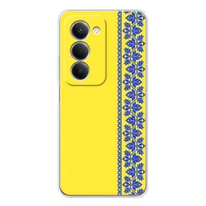 Силиконовый Чехол на Xiaomi Redmi 15 (Вышиванка на желтом)