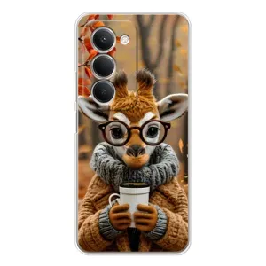 Печатный чехол «Зверята с кофе» для Xiaomi Redmi 15 (Жираф с кофе)