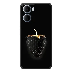 Чохол з зображенням смачної їжі для Xiaomi Redmi 15a (Чорна полуниця)
