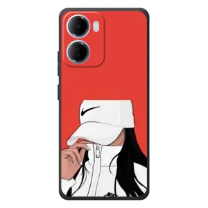 Силіконовый Чохол на Xiaomi Redmi 15a з картинкой Модных девушек (Дівчина Nike)