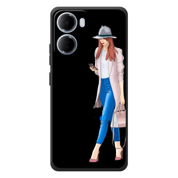 Чехол с рисунком «Девушка со смартфоном» для Xiaomi Redmi 15a Чехол с рисунком «Девушка со смартфоном» для Xiaomi Redmi 15a