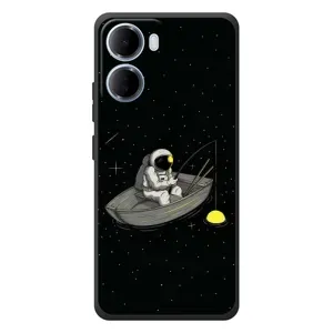 Силіконовый Чохол з принтом "Космонавти" на Xiaomi Redmi 15a (Космонавт на рибалці)