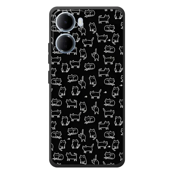 Чехол с рисунком «Котики на черном» для Xiaomi Redmi 15a Чехол с рисунком «Котики на черном» для Xiaomi Redmi 15a