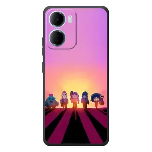 Силіконовый Чохол на Xiaomi Redmi 15a з картинкою Brawl Stars (Персонажі на заході сонця)