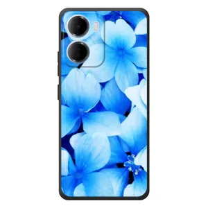 Силіконовий бампер з принтом (квіточки) на
Xiaomi Redmi 15а
(Сині квіти)