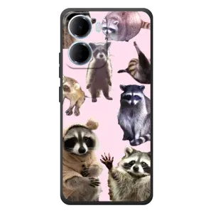 Силиконовый Чехол с Енотами на Xiaomi Redmi 15a (Смешные Еноты)