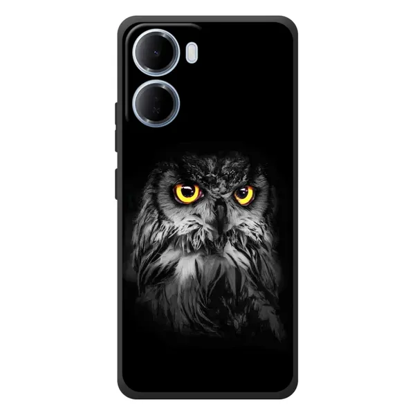 Чехол с рисунком «Сова на чёрном» для Xiaomi Redmi 15a Чехол с рисунком «Сова на чёрном» для Xiaomi Redmi 15a