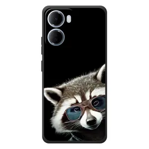 Силиконовый Чехол с Енотами на Xiaomi Redmi 15a (Стильный Енот)