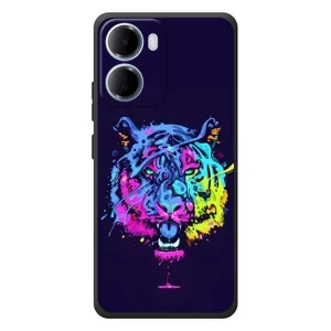Силиконовый бампер с картинкой животных для Xiaomi Redmi 15a (Тигр-Арт)