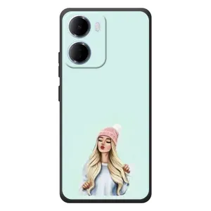 Силіконовый Чохол на Xiaomi Redmi 15a з картинкой Модных девушек (В шапці)