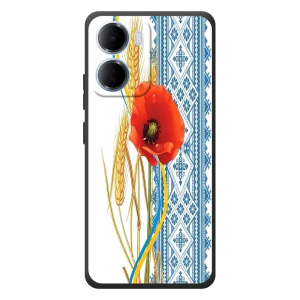 Чехол с рисунком «Вышиванка с цветком» для Xiaomi Redmi 15a
