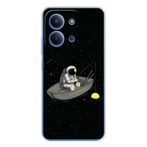 Силиконовый Чехол с принтом "Космонавты" на Xiaomi Redmi 15C 5g (Космонавт на рыбалке)