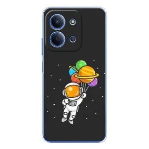 Силиконовый Чехол с принтом "Космонавты" на Xiaomi Redmi 15C 5g (Космонавт с шариками)