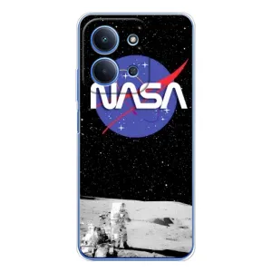 Силиконовый бампер с принтом "Наса" на Xiaomi Redmi 15C 5g (Nasa на луне)