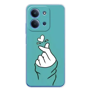 Чохол (Знак сердечка) для Xiaomi Redmi 15C 5g (Сердечко на бірюзовому)