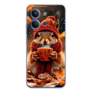 Друкований чохол 'Звірята з кавою' для Xiaomi Redmi 15C (Білка з кавою)