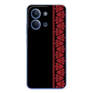 Силиконовый Чехол на Xiaomi Redmi 15C (Красная Вышиванка)