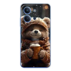 Друкований чохол 'Звірята з кавою' для Xiaomi Redmi 15C (Ведмедик з кавою)