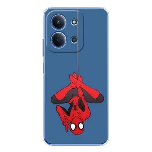 Чехол Супергерой Человека Паука на Xiaomi Redmi 15C (На паутине)