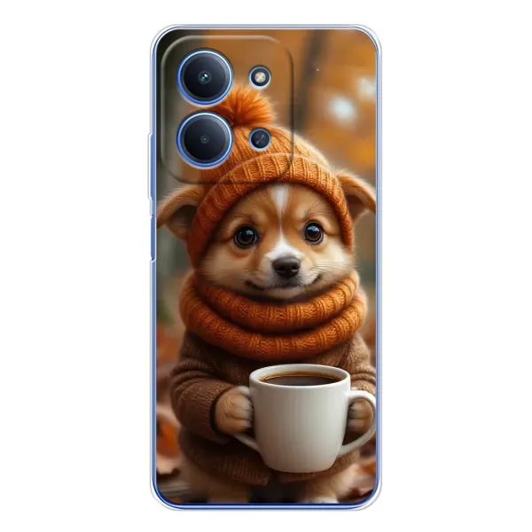 Чехол с рисунком «Собачка с кофе» для Xiaomi Redmi 15C Чехол с рисунком «Собачка с кофе» для Xiaomi Redmi 15C