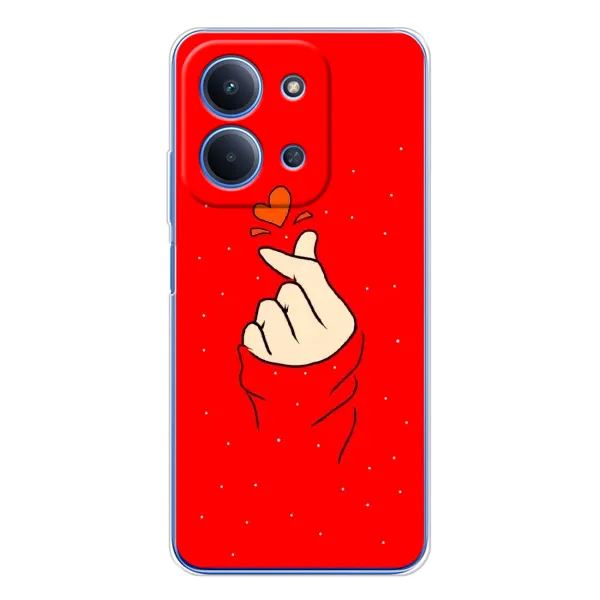 Чехол с рисунком «Сердце на красном» для Xiaomi Redmi 15C Чехол с рисунком «Сердце на красном» для Xiaomi Redmi 15C