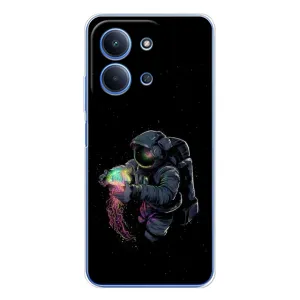 Силіконовый Чохол з принтом "Космонавти" на Xiaomi Redmi 15C (В руках земля)