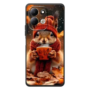 Друкований чохол 'Звірята з кавою' для Xiaomi Redmi 17 (Білка з кавою)