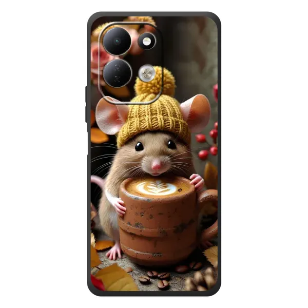 Чехол с рисунком «Мышка с кофе» для Xiaomi Redmi 17