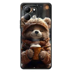 Друкований чохол 'Звірята з кавою' для Xiaomi Redmi 17 (Ведмедик з кавою)