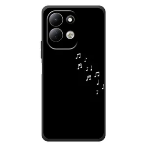 Чехол с картинками на черном фоне для Xiaomi Redmi 17 (Ноты)