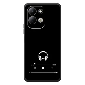 Чехол с картинками на черном фоне для Xiaomi Redmi 17 (Плеер)