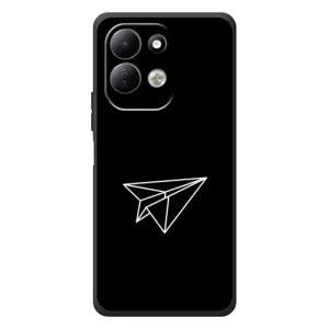 Чехол с картинками на черном фоне для Xiaomi Redmi 17 (Самолетик)