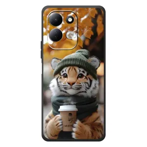 Печатный чехол «Зверята с кофе» для Xiaomi Redmi 17 (Тигр с кофе)